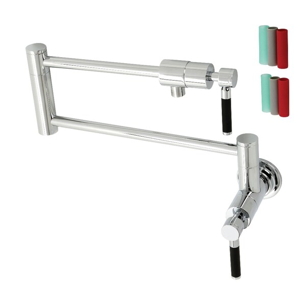 KS4101DKL Kaiser Wall Mount Pot Filler, Polished Chrome